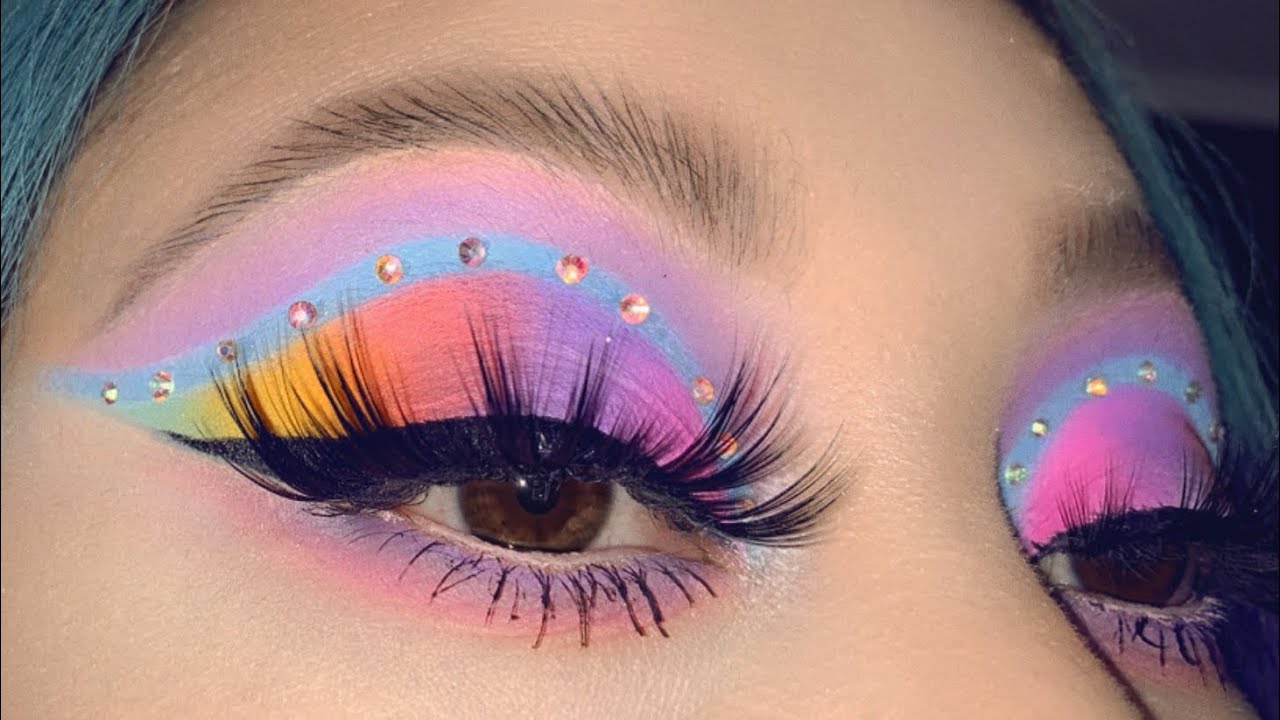 MAQUILLAJE USANDO COLORES PASTEL| COLORES DE PASCUA 🐣🐰 Y PIEDRAS