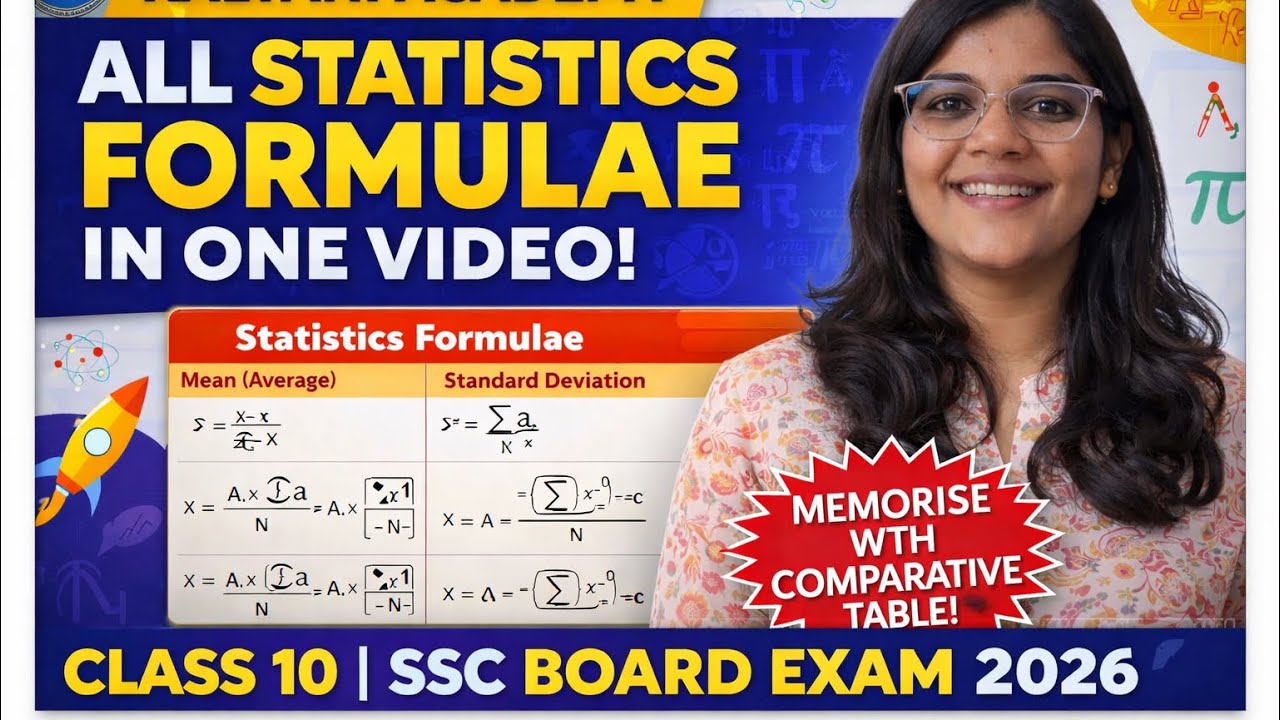 All Statistics Formulae in One Video | Class 10 Maths SSC Board Exam 2026 | Guaranteed Revision