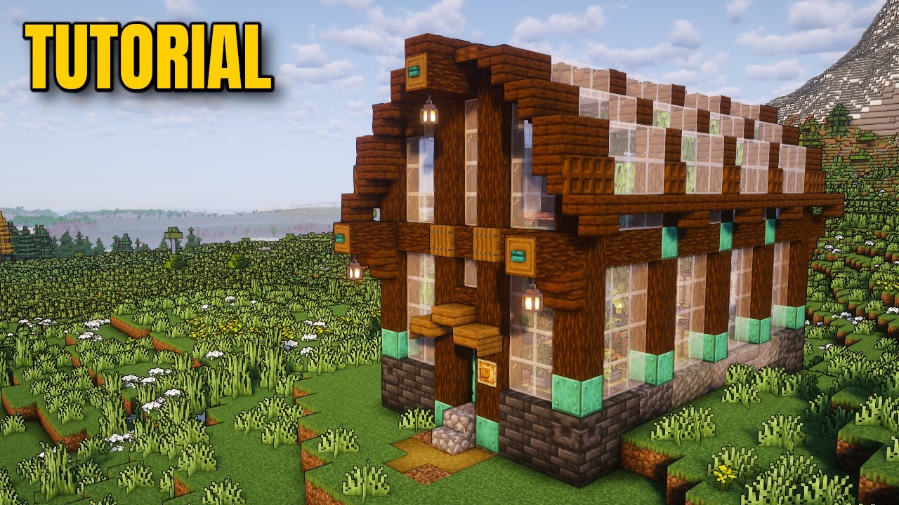 Building a Greenhouse with Storage - An Easy Block-by-Block Minecraft Tutorial