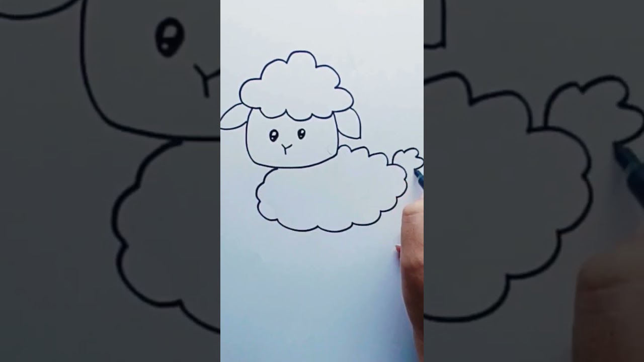 how to draw lamb - step by step - drawing for kids 😍