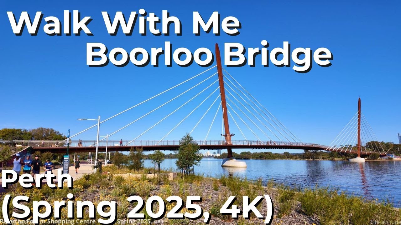 Boorloo Bridge Perth Australia (Spring 2025, 4K) | Sunny Weekend Morning