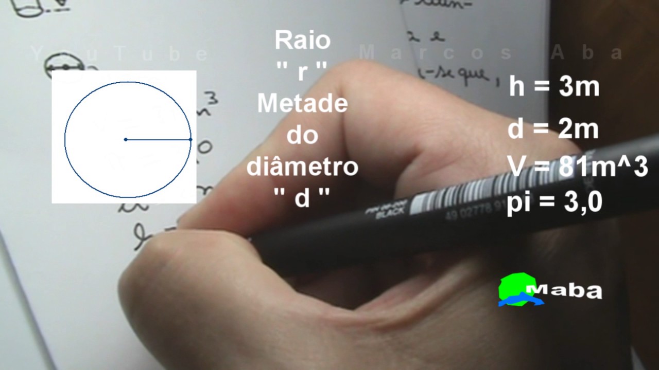 VOLUME DO CILINDRO - ENEM - Vamos encontrar o valor do Raio