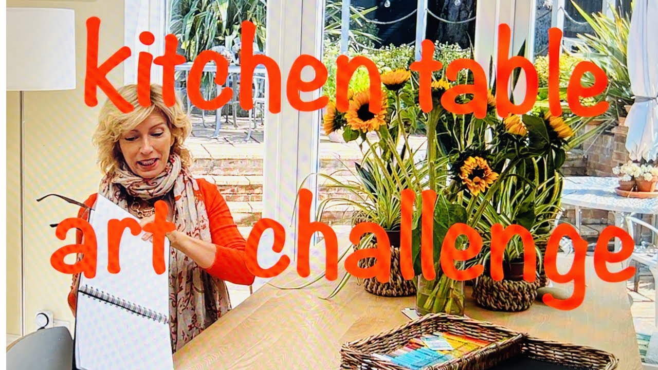 Конкурс рисования на кухонном столе.