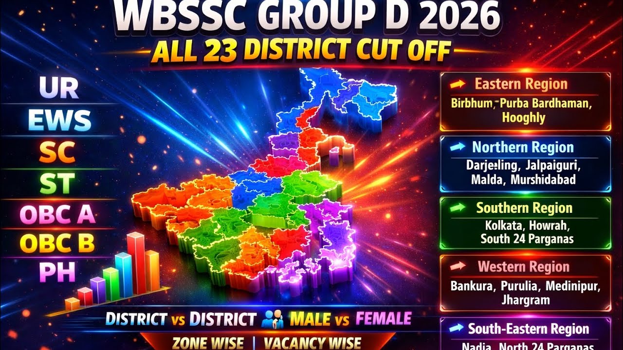 WBSSC Group D Revised Cut-off 2026: ২৩টি জেলার সম্পূর্ণ বিশ্লেষণ | Male vs Female #sscgroupd 