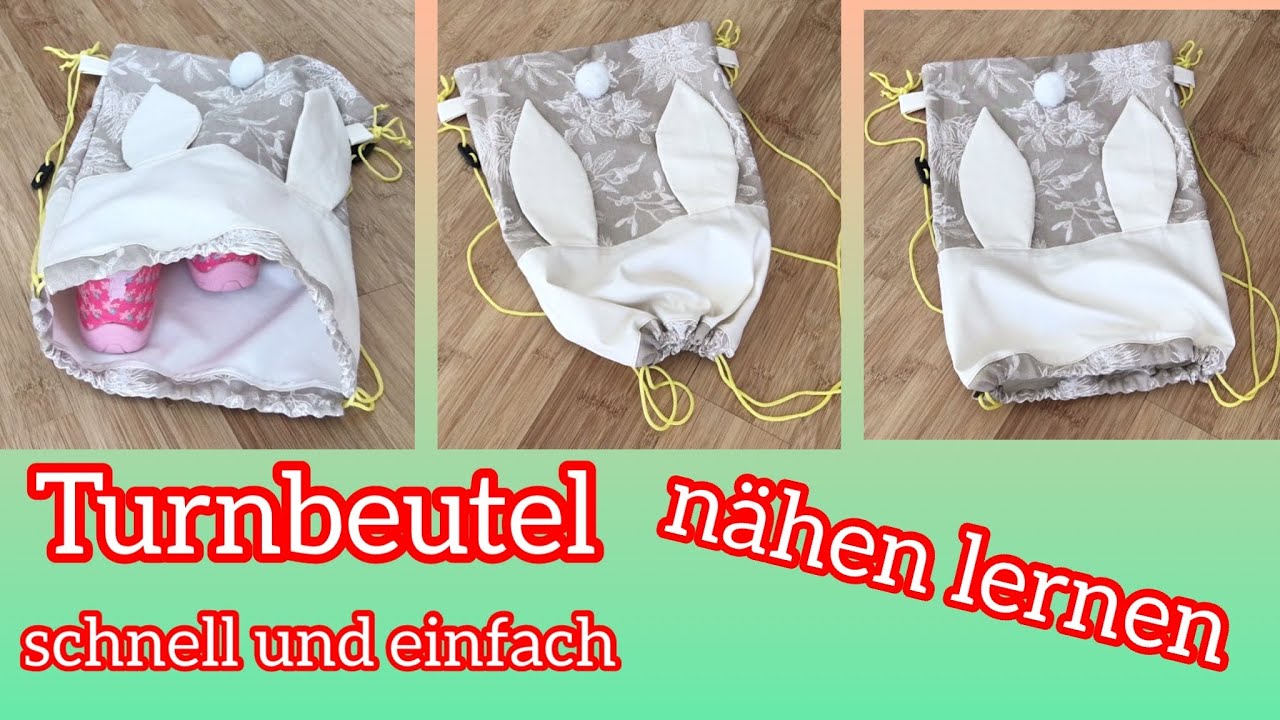 Turnbeutel nähen - Rucksack nähen für Kinder + Schnittmuster GRATIS - Nähanleitung für Anfänger DIY