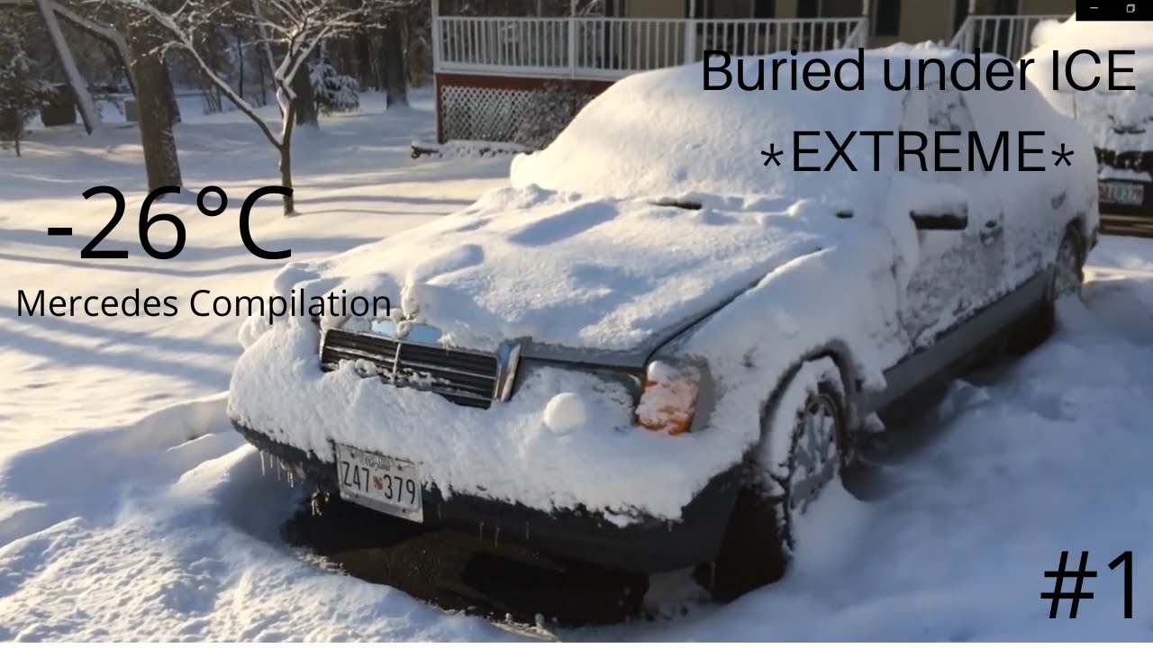 Full Mercedes extreme diesel cold start compilation (-26*C and more) older vehicles #1
