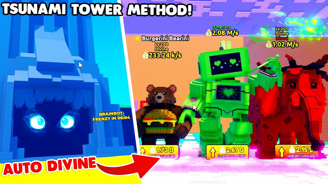 AKU PAKAI TSUNAMI TOWER AUTO DAPAT DIVINE DI ESCAPE TSUNAMI FOR BRAINROTS