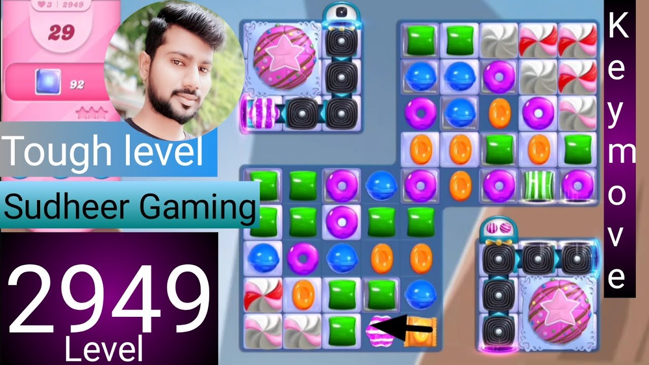 Candy crush saga level 2949 । Tough level । No boosters । Candy crush saga 2949 । Sudheer Gaming