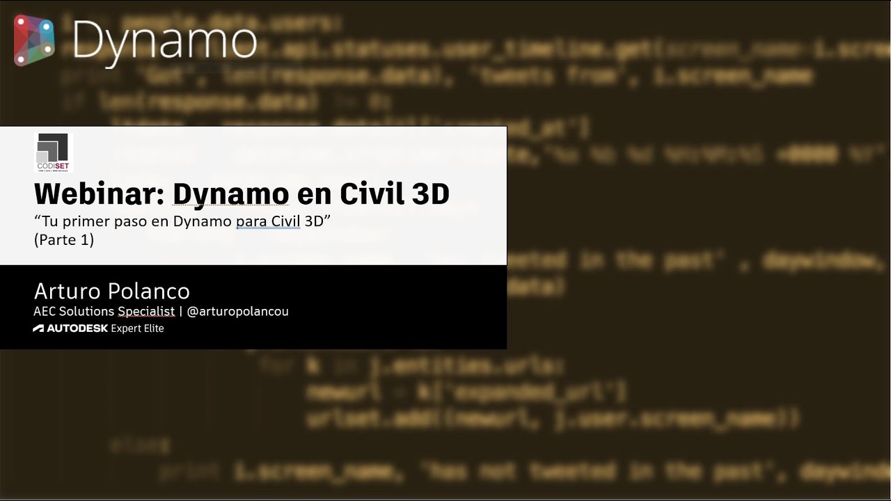 Webinar: Dynamo para Civil 3D