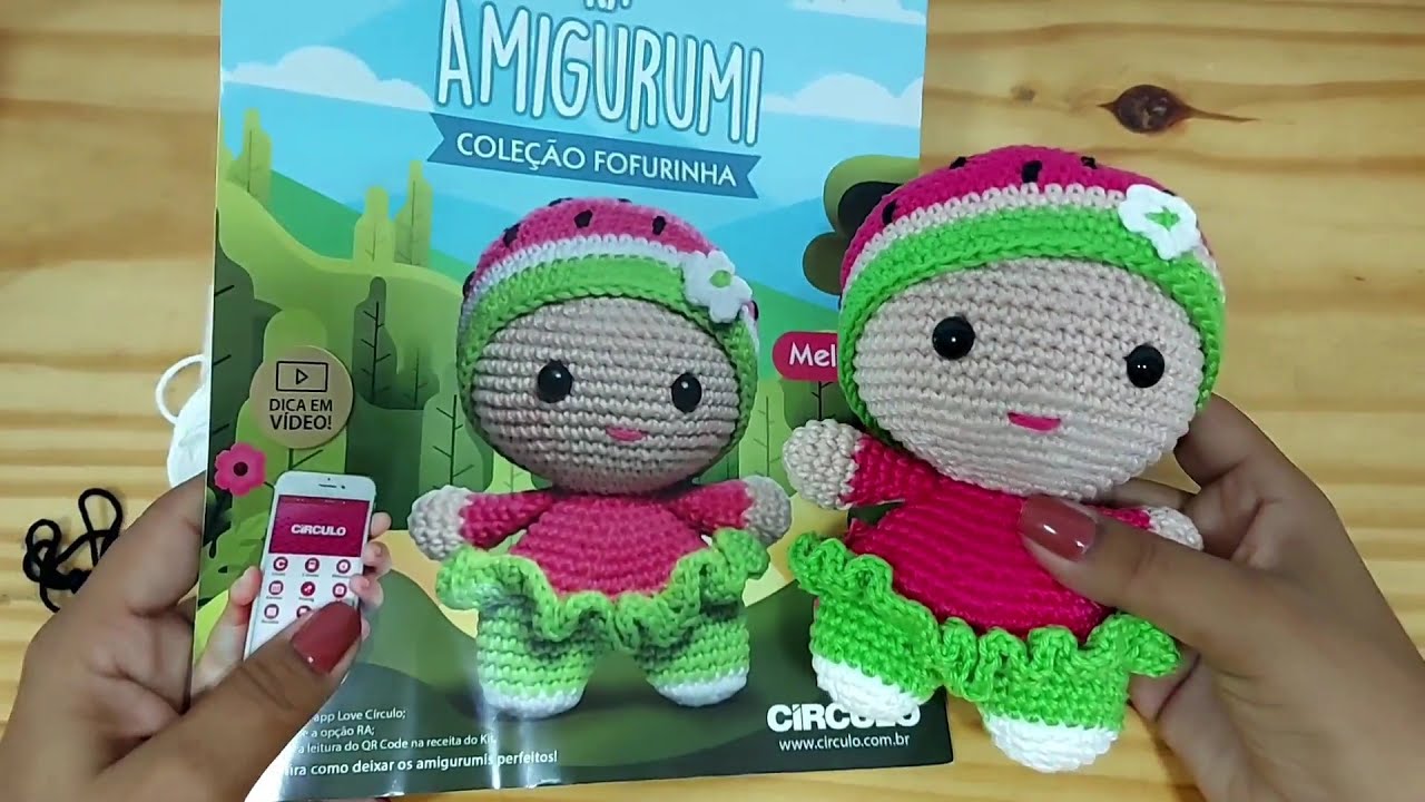 Uma produção muito fofa 😍😍#amigurumi #melancia