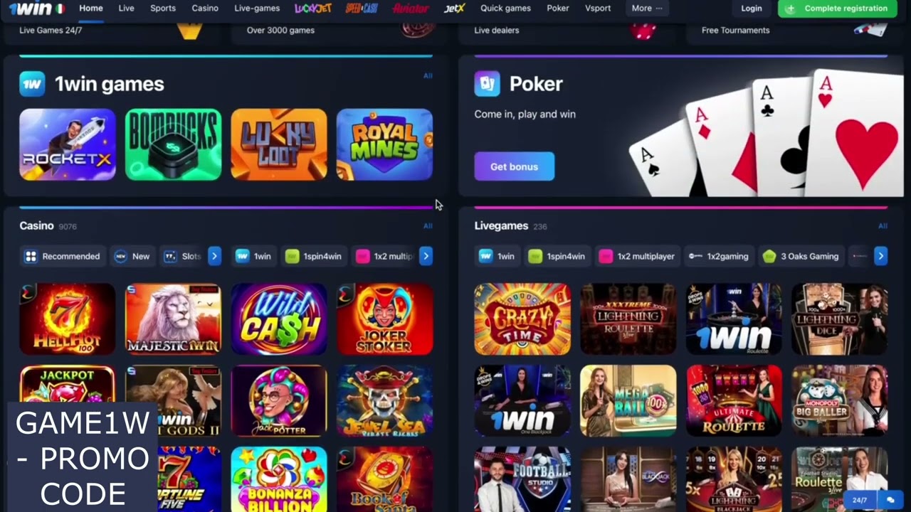 1WIN PROMO CODE - BONUS FROM CASINO 1WIN +500%