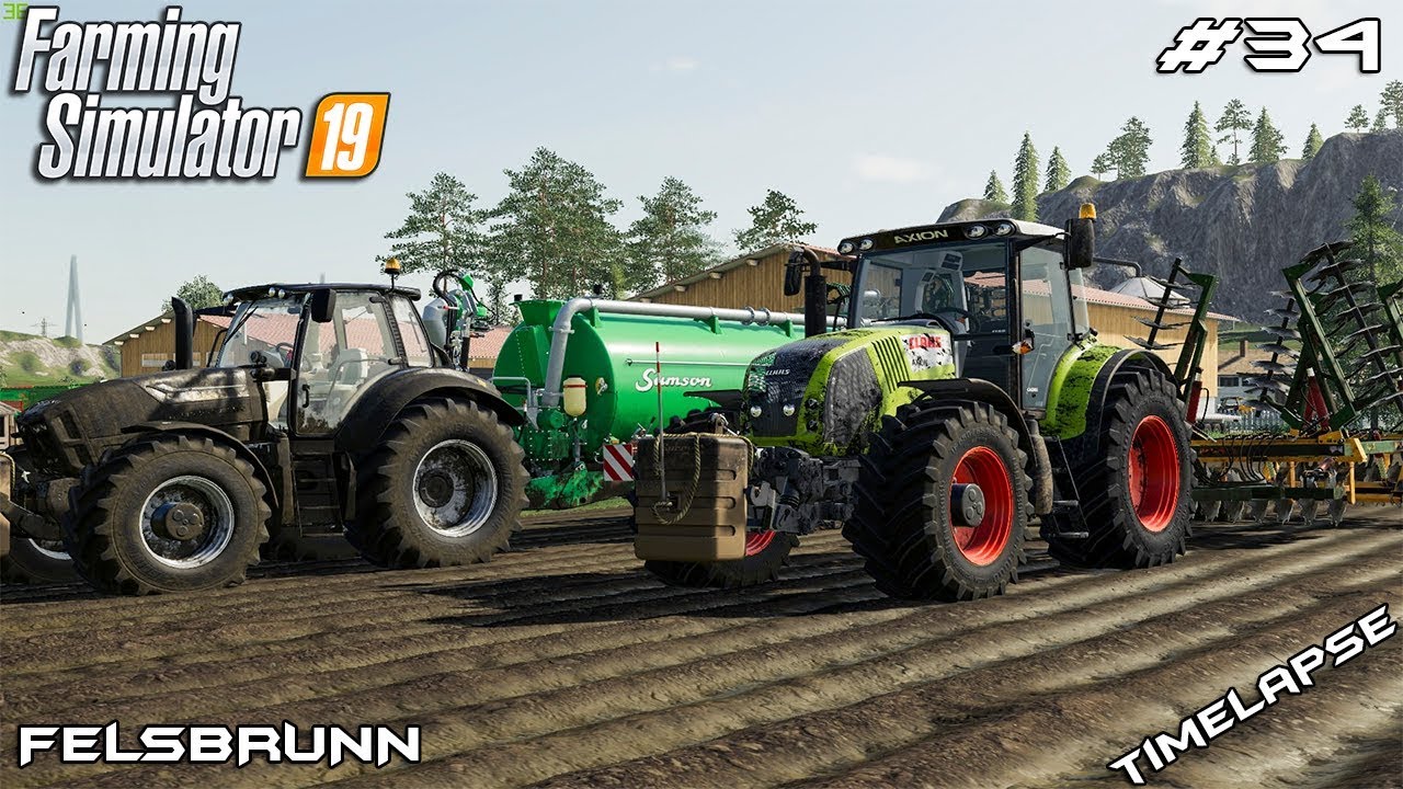 Plowing and slurry spreading | Animals on Felsbrunn | Farming Simulator 19 | Episode 34