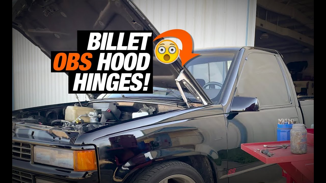 We Install Billet Aluminum Hood Hinges in our 1997 Chevy C/K OBS Truck