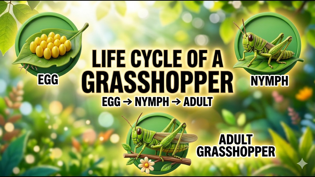 Life cycle of a Grasshopper | P3 Science - Life cycles of Animals