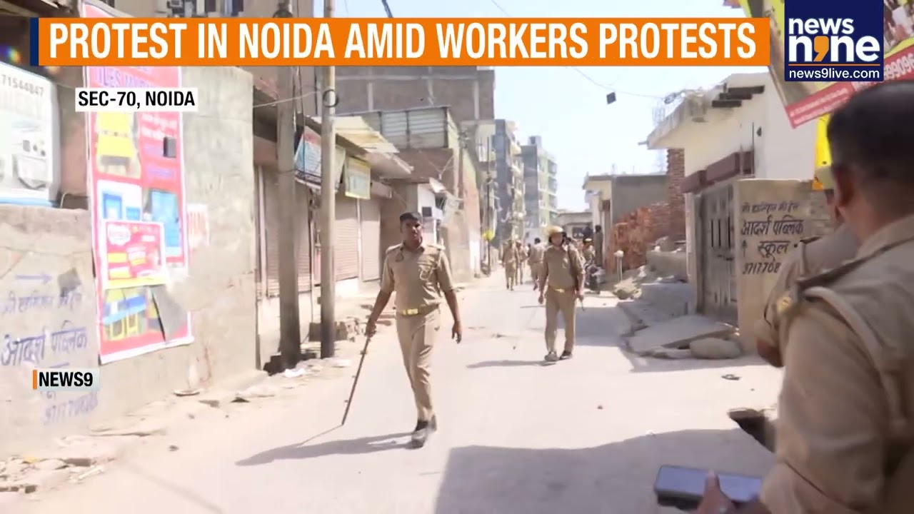 Noida Protests Escalate Again: Stone Pelting In Sector 63 As Workers Clash Over Salary Issue | News9