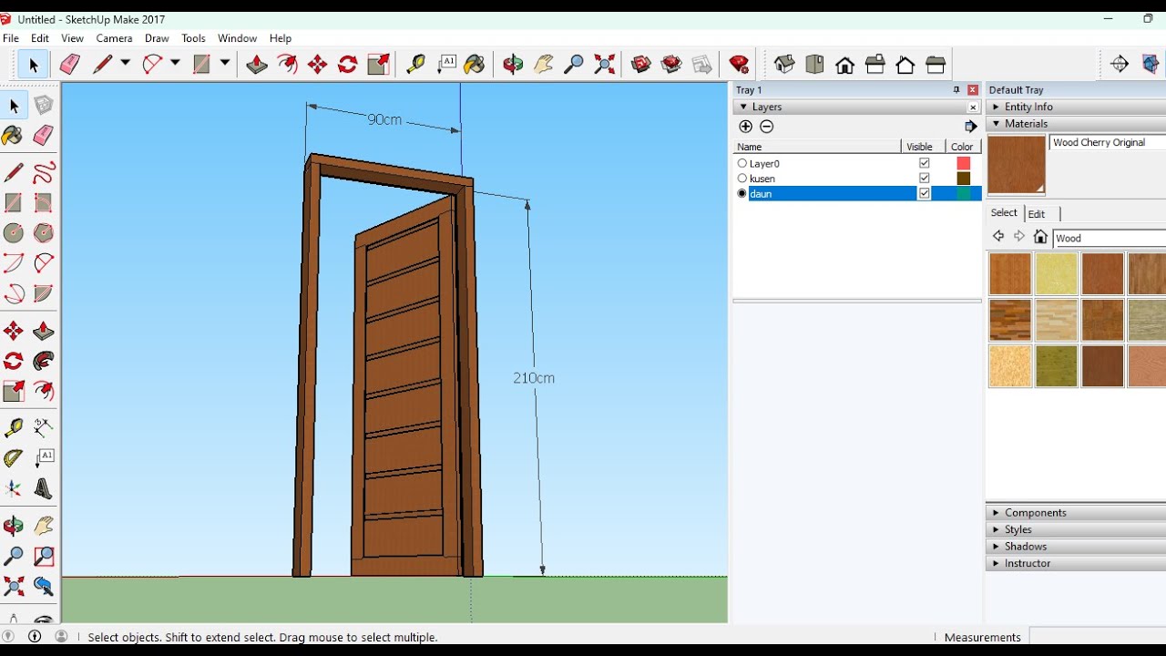 Membuat Pintu dengan Sketchup
