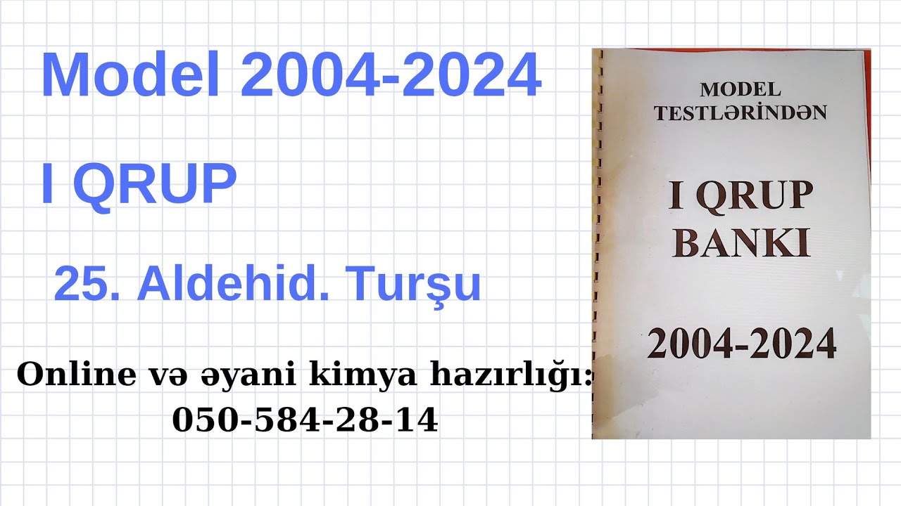 N 25. Aldehid. Turşu. 1 ci qrup Model 2004-2024. 050-584-28-14
