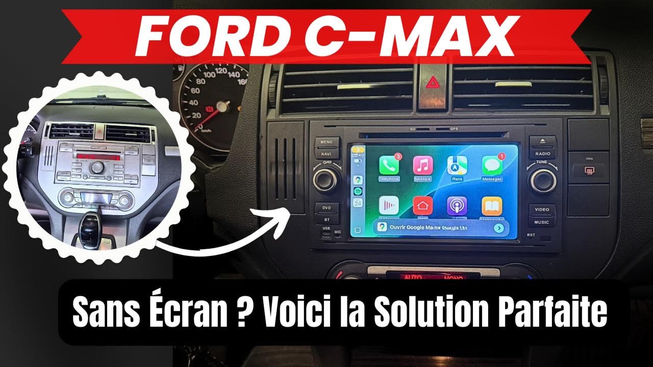 Autoradio android avec carplay et android sans fil sur ford C-MAX, FOCUS, FIESTA, KUGA