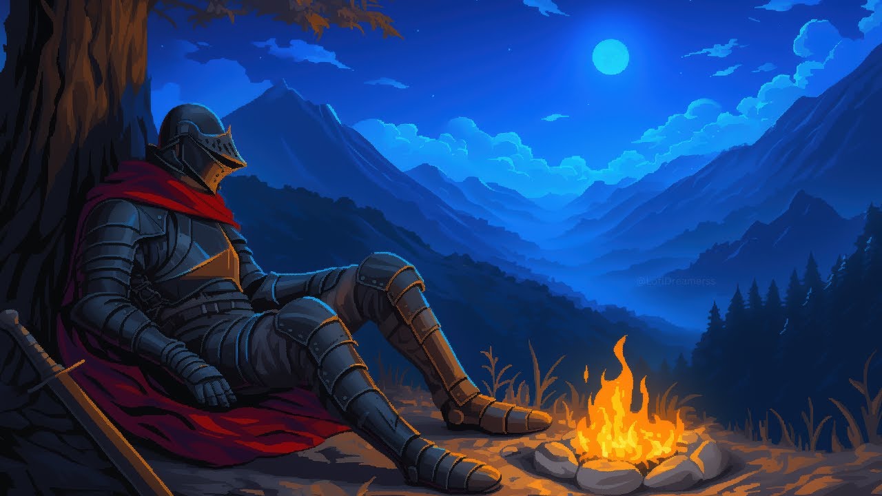 🔥 The Medieval Campfire — Ambient Lofi for Sleep & Relaxation | 24/7