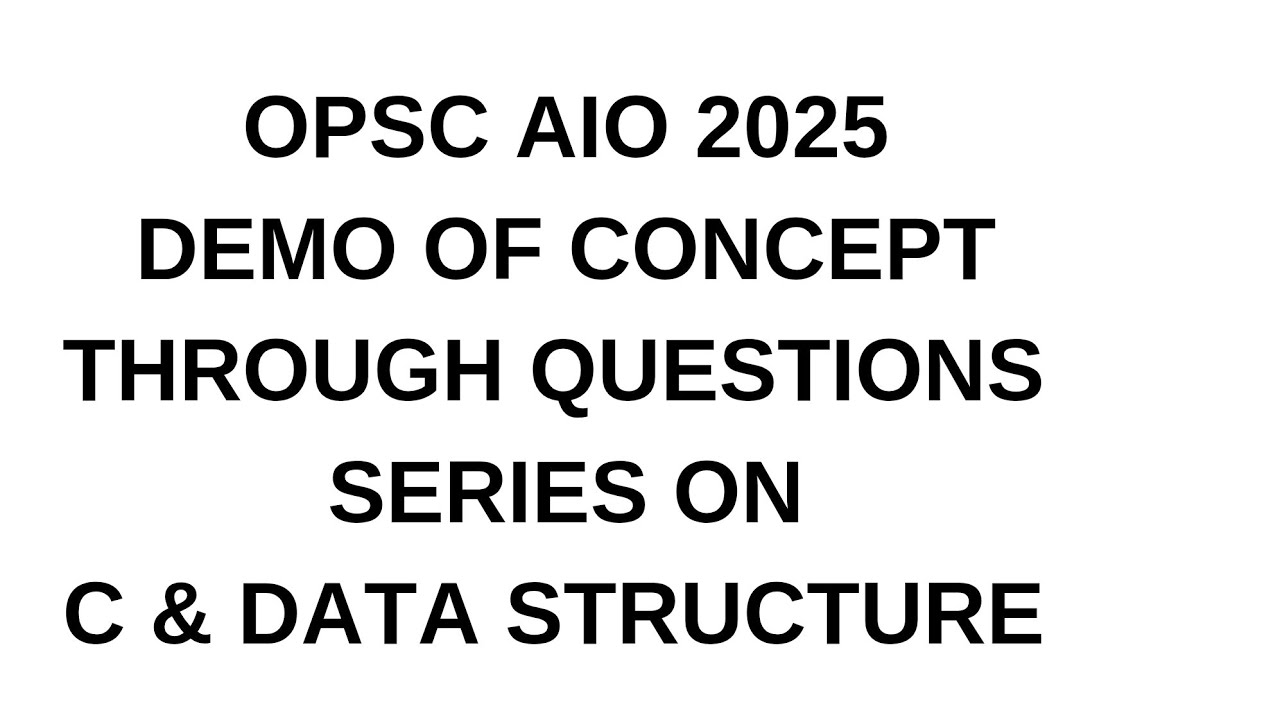 Opsc AIO 2025...CTQ SERIES on  C programming & Data Structure