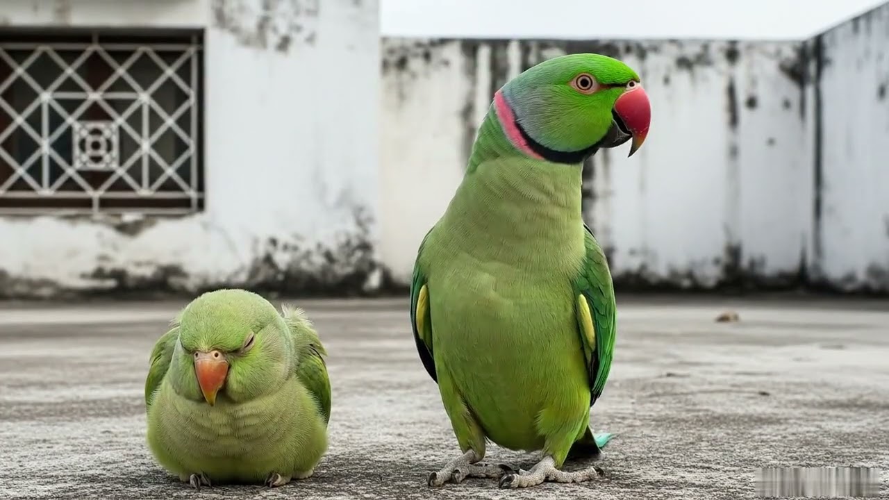 Indian Ringneck Parrot Greet Baby Parrot | Talking Parrot Natural Sounds