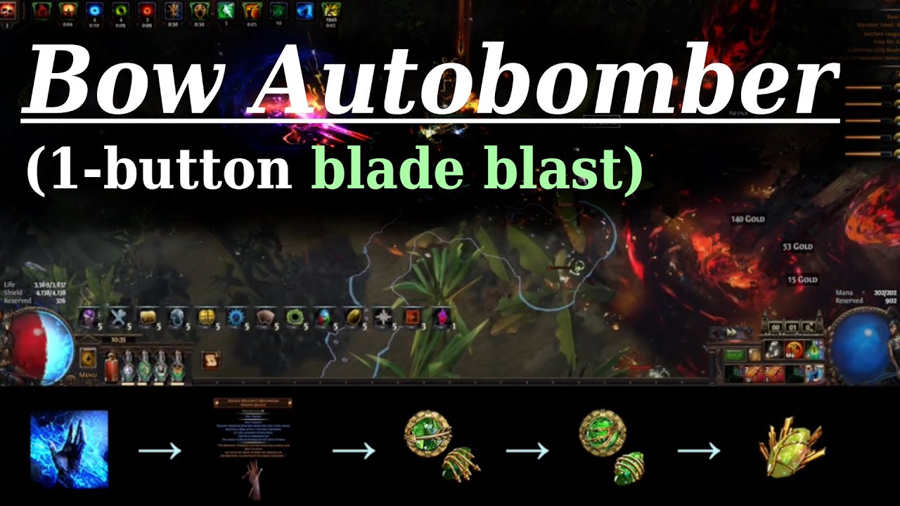 AutoBowCoC Blade Blast Impale Saboteur [20 Divine Builds // Path of Exile 3.25]