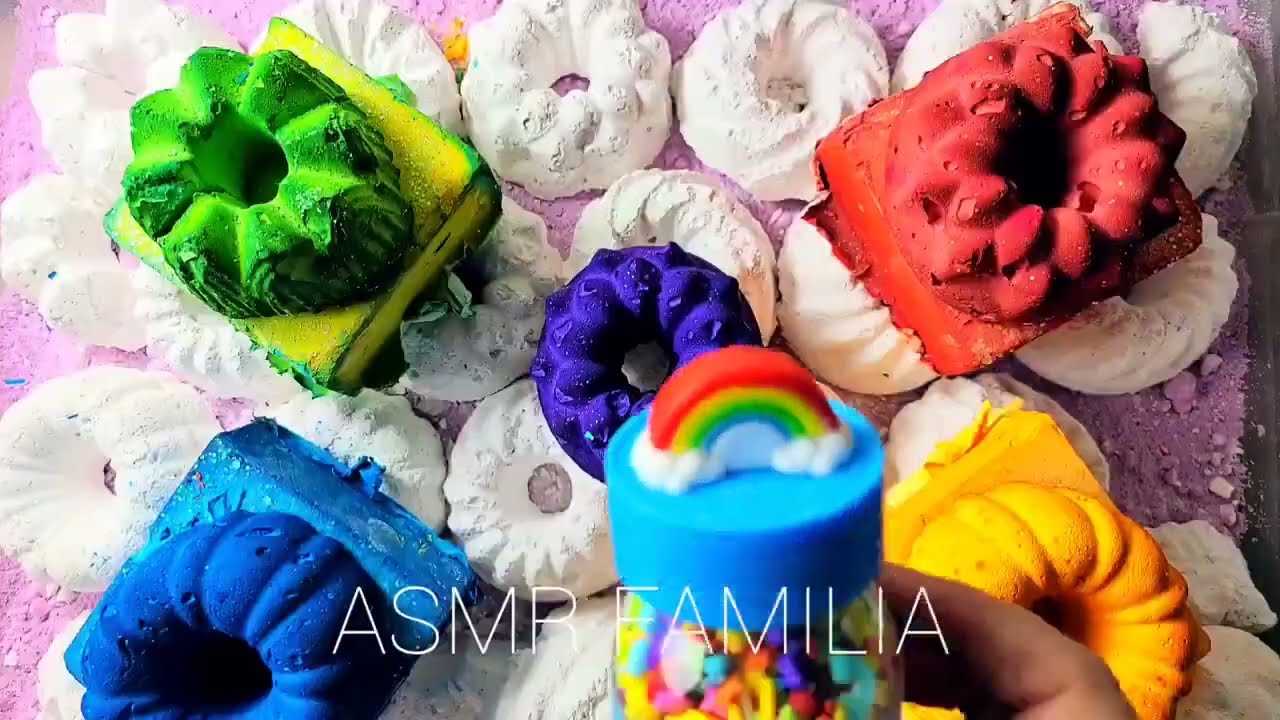 Rainbow Bundts & Dyed Gym Chalk ASMR 🌈❤️ OG Collab w/ @pearlyasmr