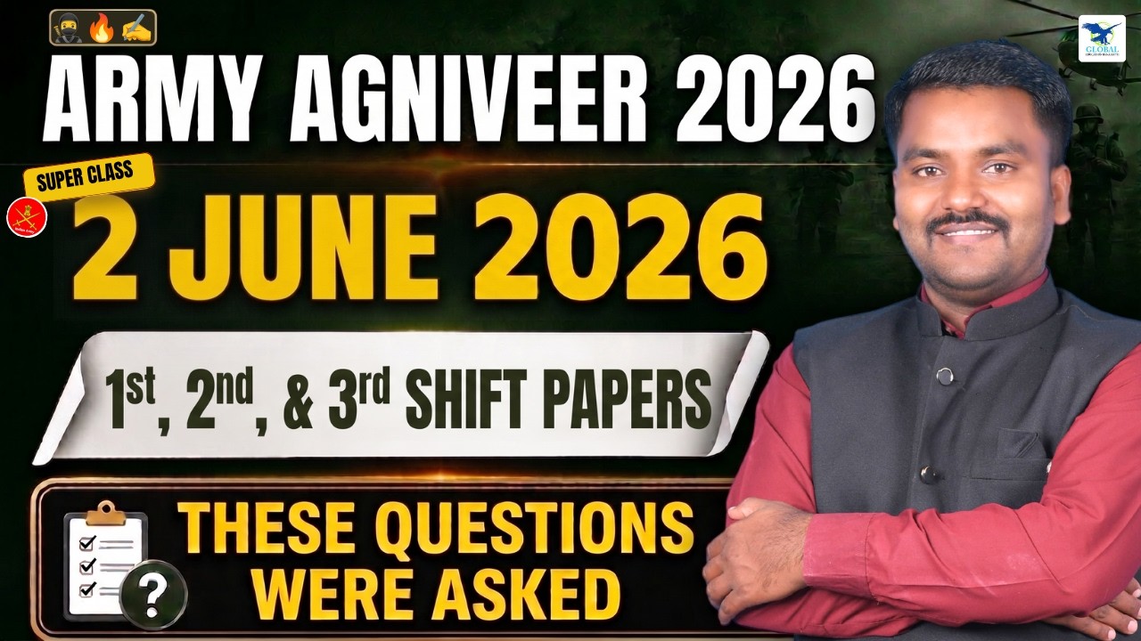 Army Agniveer 02 June 1, 2, 3 Shift 2026 |  GK | Maths | Science | Reasoning | By Shivu Sir