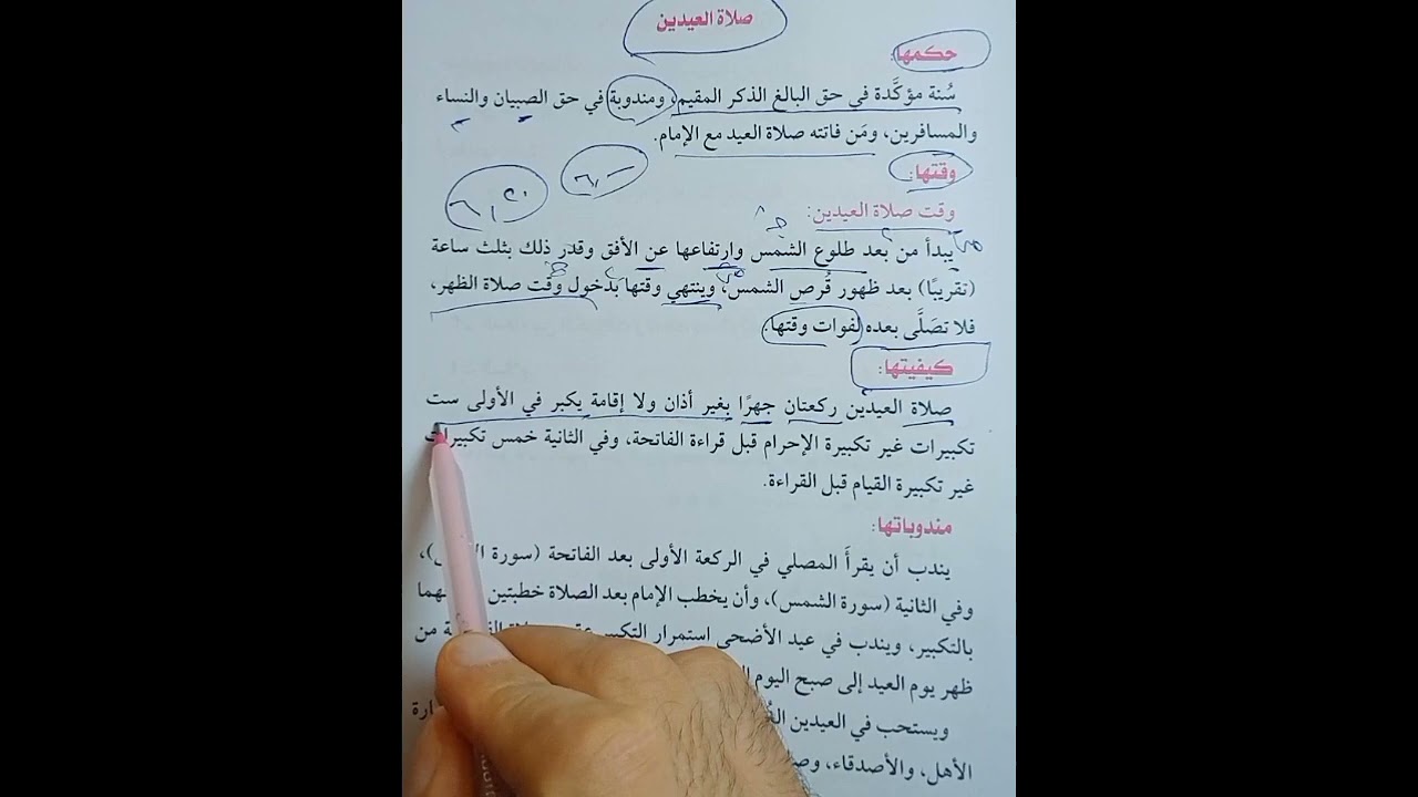 صلاة العيدين والجنازة فقه مالكي تيرم ثاني أولى إعدادي