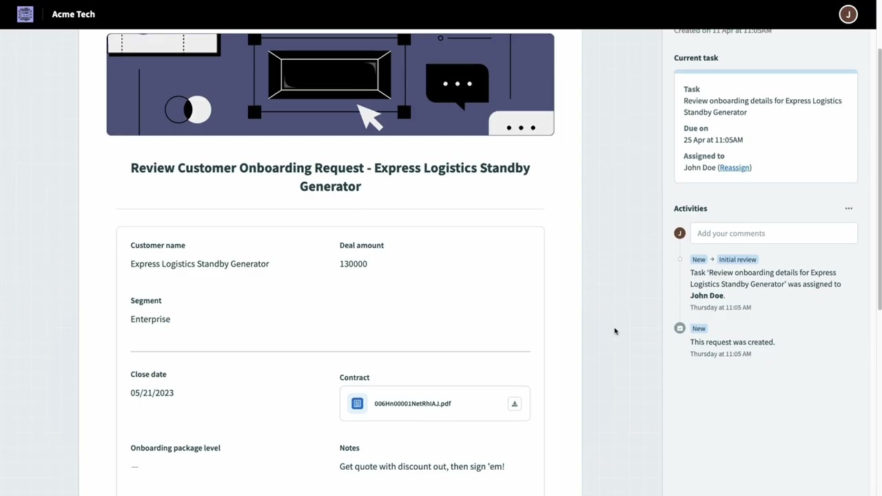 Drive successful customer onboarding with Workflow apps