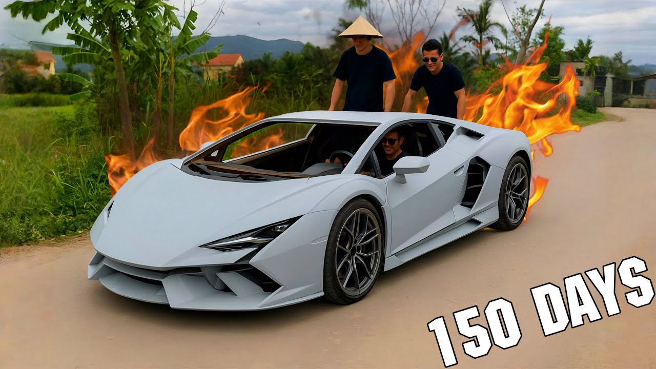 Целых 800 часов... Трое парней строят суперкар Lamborghini Revuelto из Honda