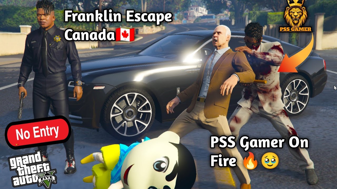 GTA 5: PSS Gamer Save Shinchan 🥹🫂Franklin Escape Canada😭💔💔🏠Shinchan Crying 😭 PS Gamester