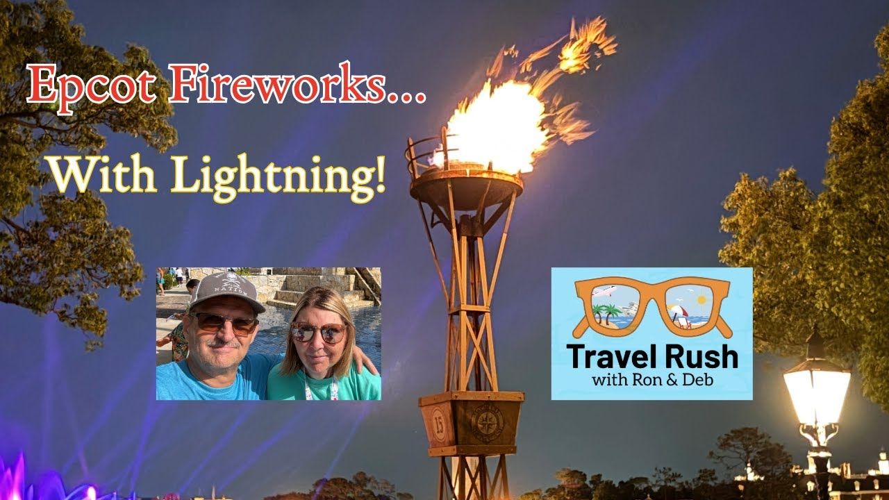 Epcot Fireworks.... WITH LIGHTNING! #travelrush,#Disneyworld,#Fireworks,#Epcot,#Awesome,#lightning