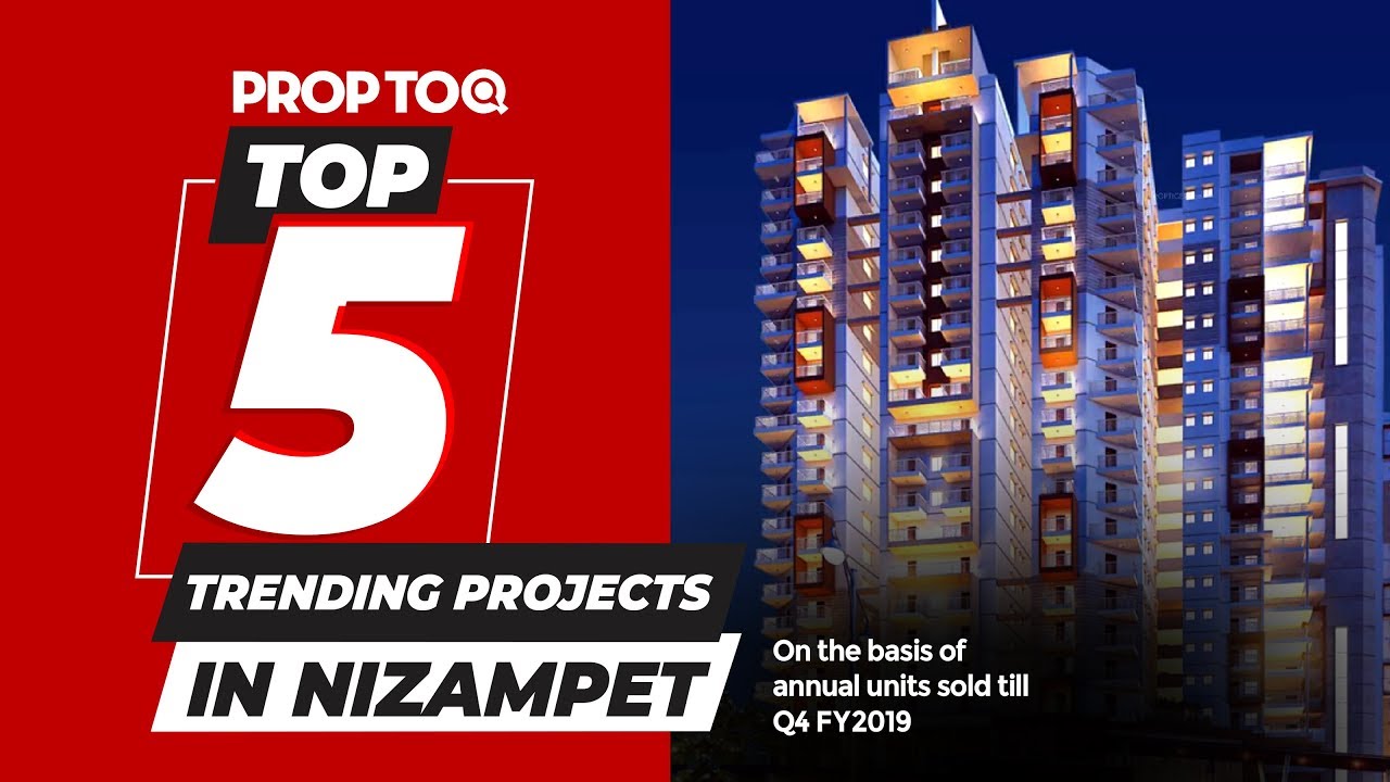 Top 5 trending projects in Nizampet | on the basis of annual units sold till Q4 FY19