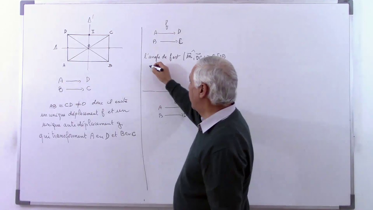 Isométries 5 :  Exercices simples sur les déplacement et antidéplacements.