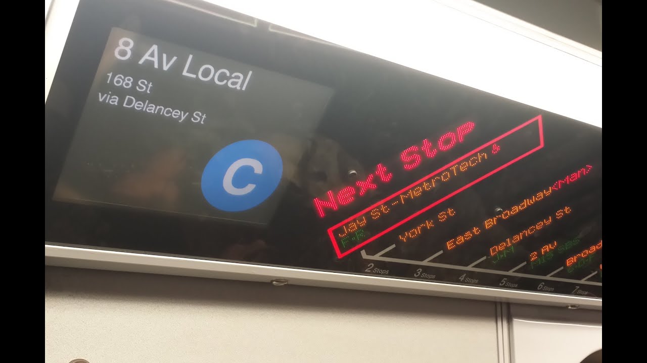 MTA New York City Subway: R160 (C) Train via the (F) Line Announcements