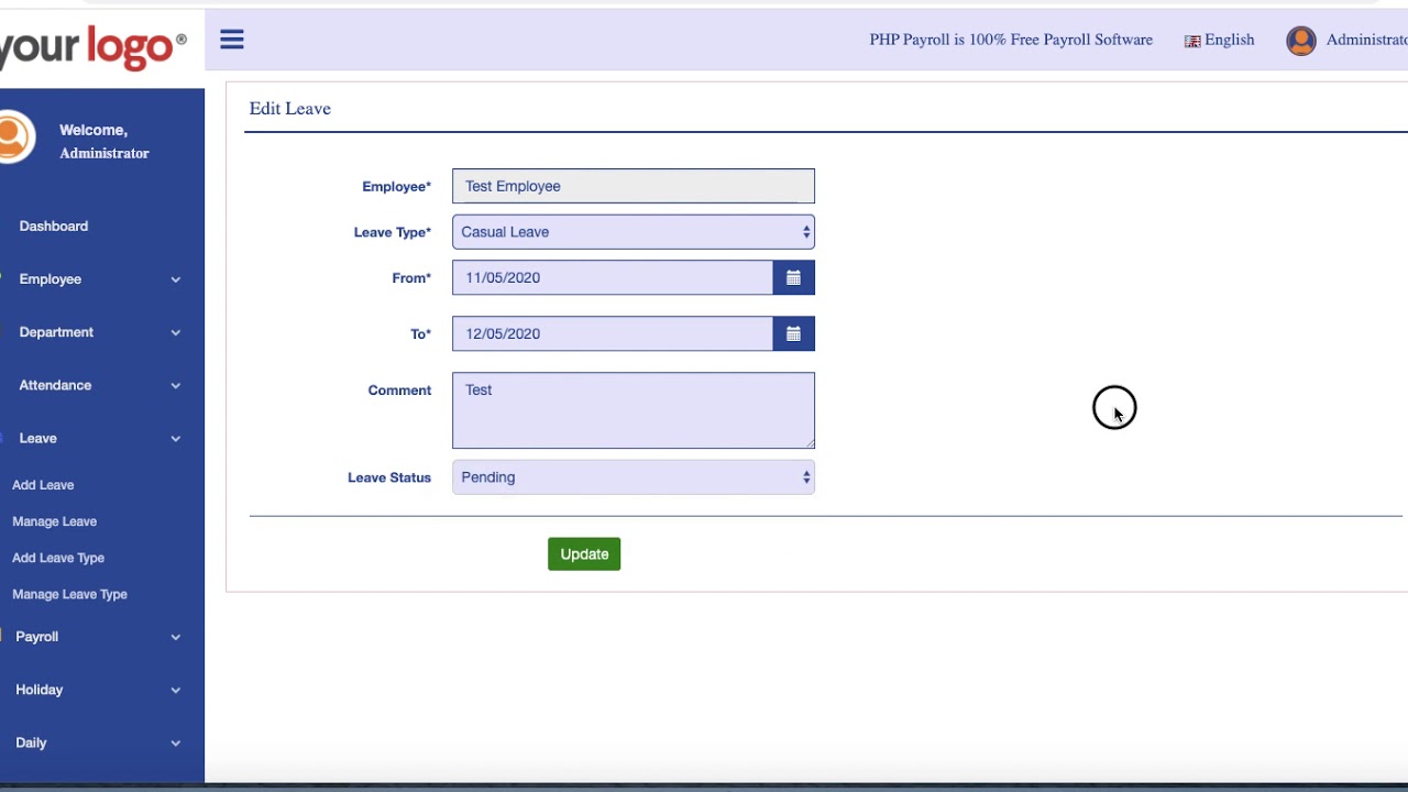 Employee Attendance Management System - PHPPayroll.com