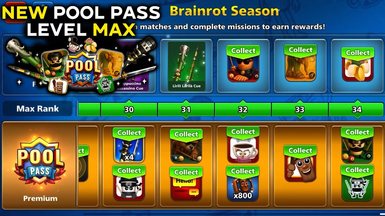 Level 999 KISS SHOT in the New Brainrot Season! MAXED OUT!! 8 Ball Pool GamingWithK