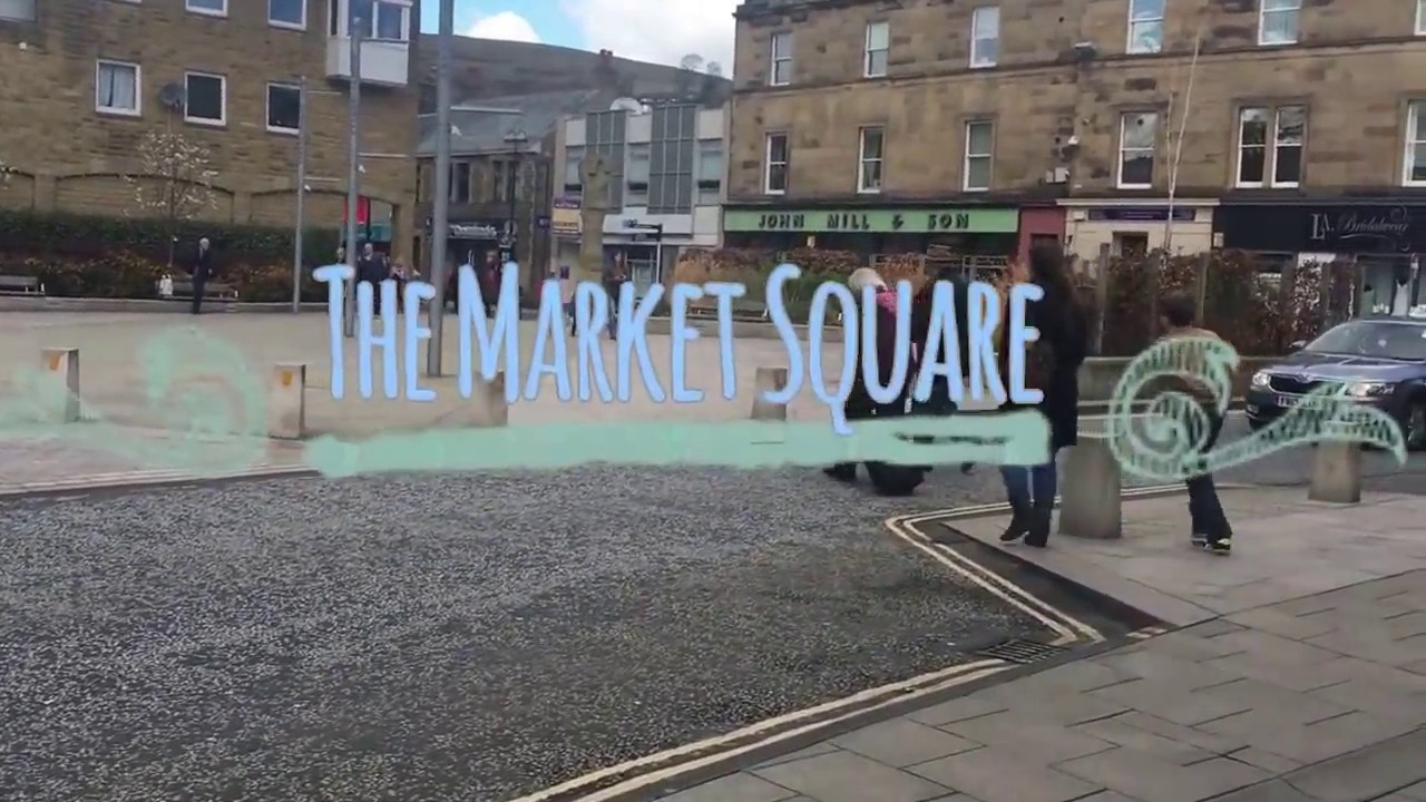 The Market Square in Galashiels, Scottish Borders