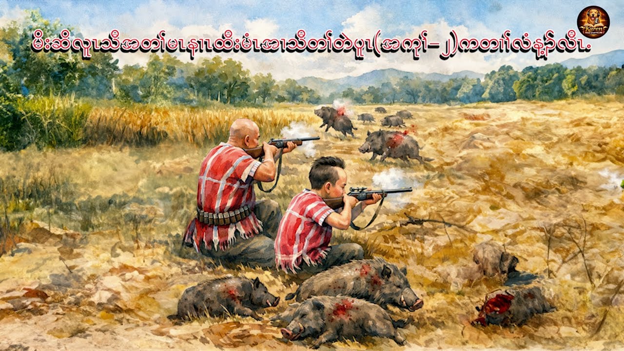 The final episode where Bald Hunter subdues the wild boars. မုဆိလူၤသီအတၢ်မၤနၢၤထီးမံၤ.