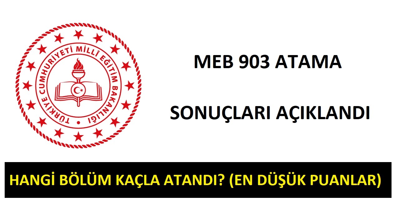 MEB 903 ATAMA SONUÇLARI AÇIKLANDI - MEB ATAMA PUANLARI (KAÇLA KAPATTI?)