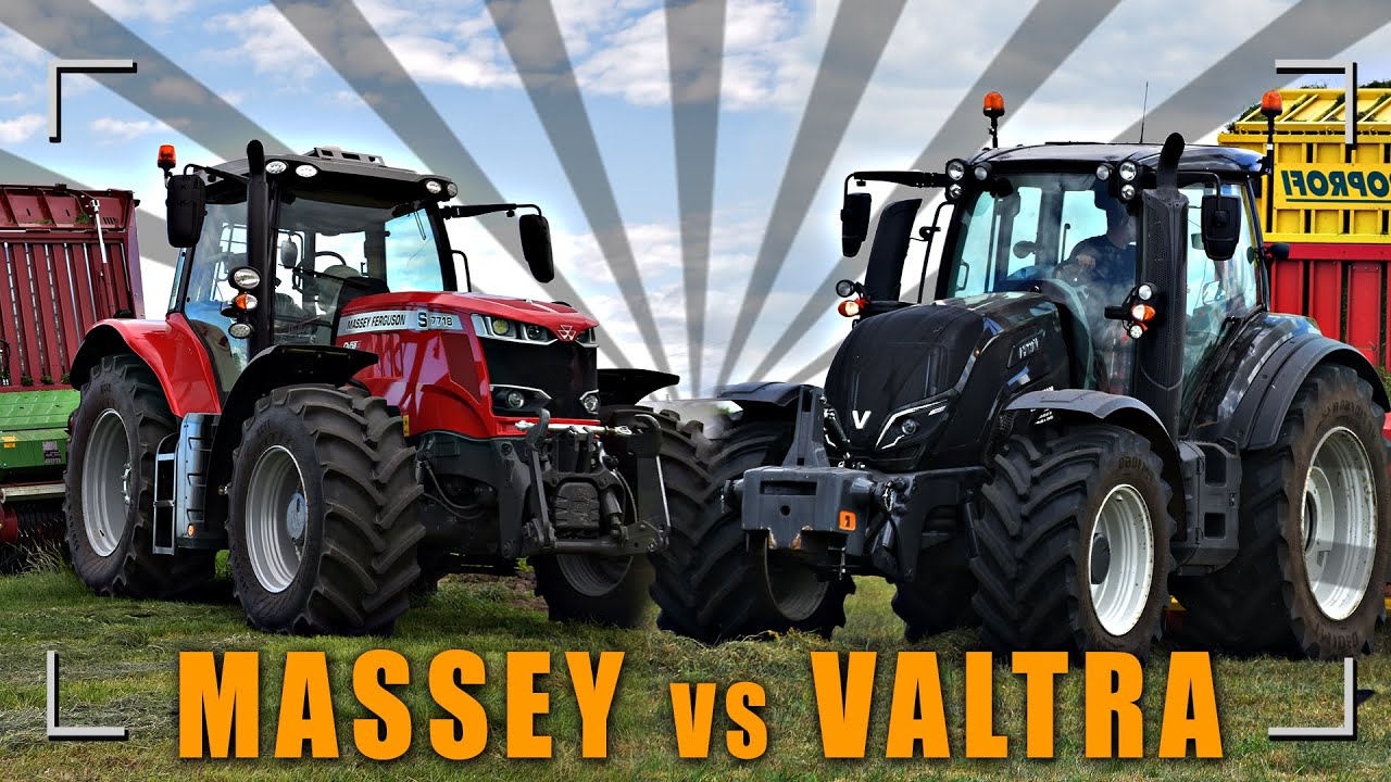 Zbiór traw 2020 na 2 Zestawy | Valtra T194 vs Massey Feguson 7718S | KrzywY