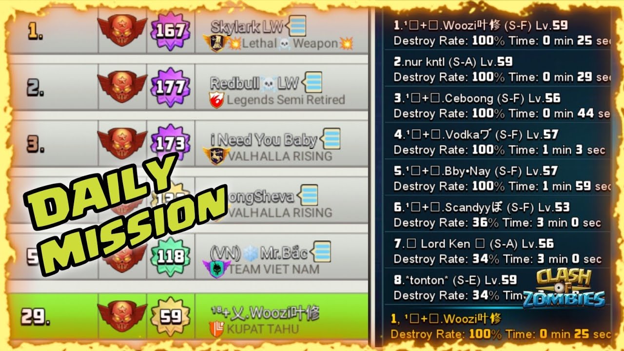 QUALIFIYING CSB6 & DAILY ARENA | CLASH OF ZOMBIES