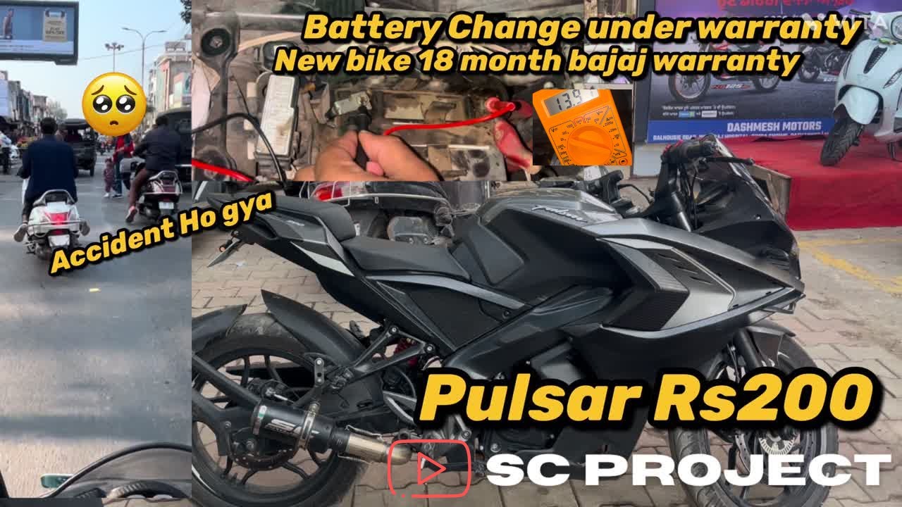 Pulsar RS 200 Full system Sc Project Exhaust Bike crash😳 chapri ने क्रैश करवा दिया loudest bike