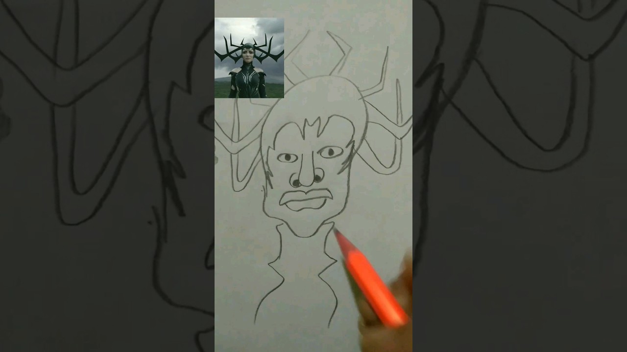 Hela funny drawing|| #art video, #youtubeshorts #shorts #short