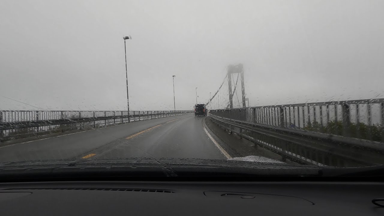 Norway Driving Tour From Sotra To Bergen City Center On A Rainy Day