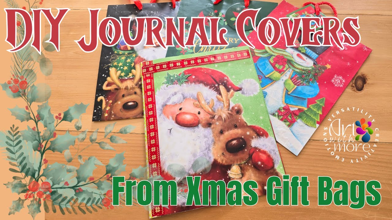 DIY Journal Covers from Christmas Gift Bags🎄 | Step-by-Step Tutorial