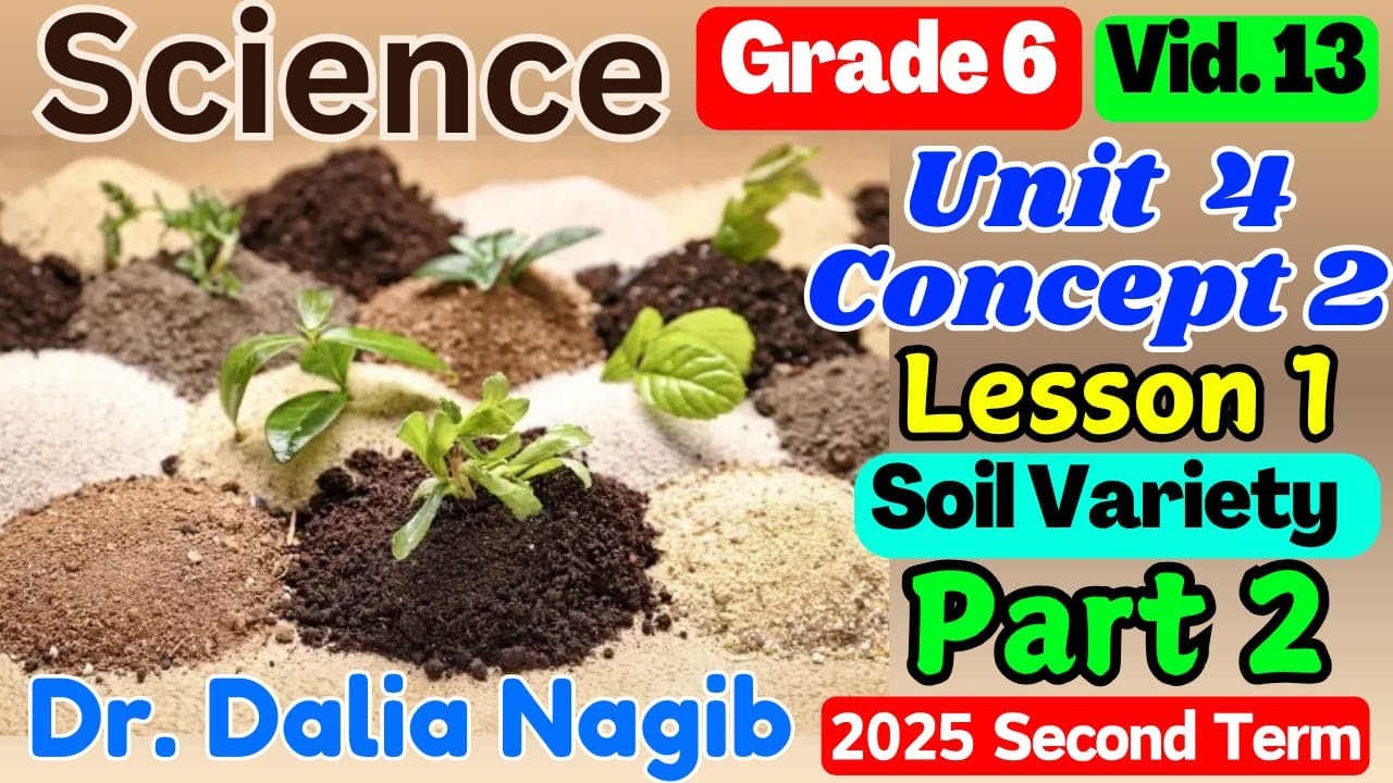 ساينس سادسة ابتدائى 𝟐𝟎𝟐𝟓  𝐒𝐜𝐢𝐞𝐧𝐜𝐞 𝐆𝐫𝐚𝐝𝐞 6️⃣ 𝐔𝐧𝐢𝐭 4️⃣ 𝐂𝐨𝐧𝐜𝐞𝐩𝐭 2️⃣ 𝐋𝐞𝐬𝐬𝐨𝐧 1️⃣ 𝐏art 2️⃣ 𝐒𝐨𝐢𝐥 𝐕𝐚𝐫𝐢𝐞𝐭𝐲