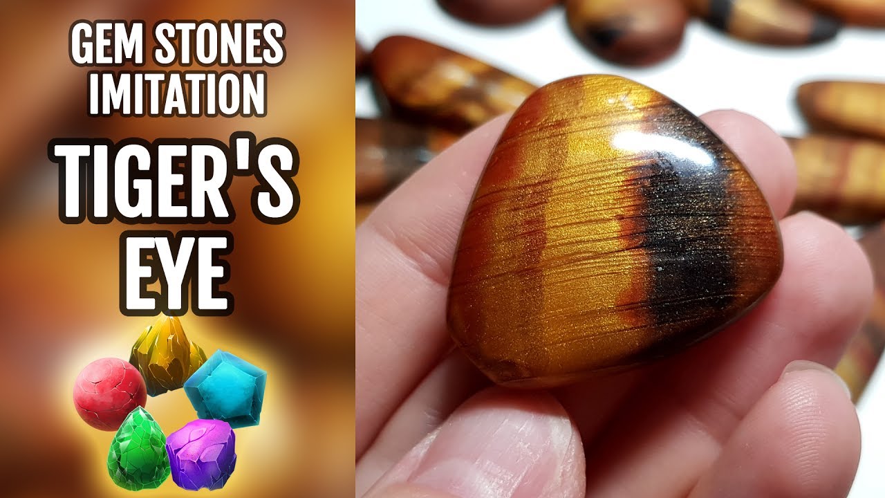 DIY GEMSTONE Imitation. Tiger’s Eye gemstone from polymer clay!