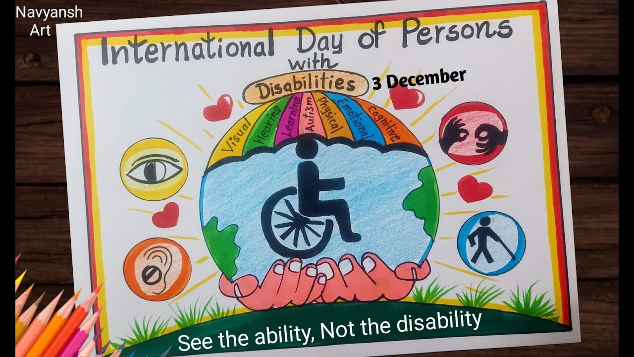 World Disability Day drawing, 3 Dec. / International Day of Persons with Disabilities poster drawing